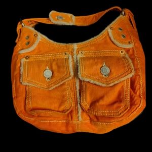 GAP Orange Corduroy Sherpa Purse W Pockets